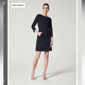 NWT Spanx The Perfect A-line 3/4 Sleeve Dress in Perfect Navy size L